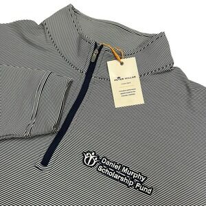 Peter Millar Perth Melange Performance Quarter Zip 1/4 Mens XL Blue Pullover NEW